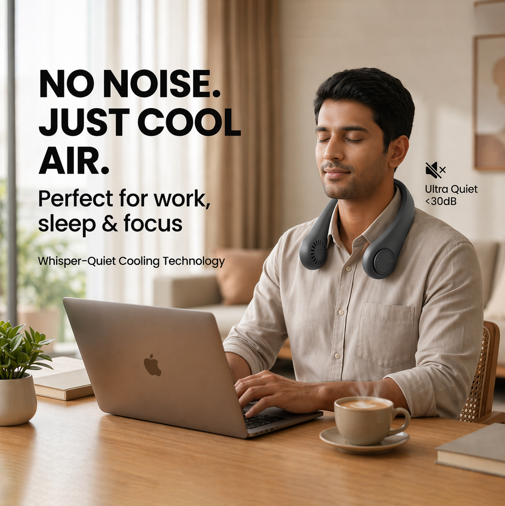 Momentic Aero™ | Portable Wearable Neck Fan | Bladeless, Rechargeable & Hands-Free