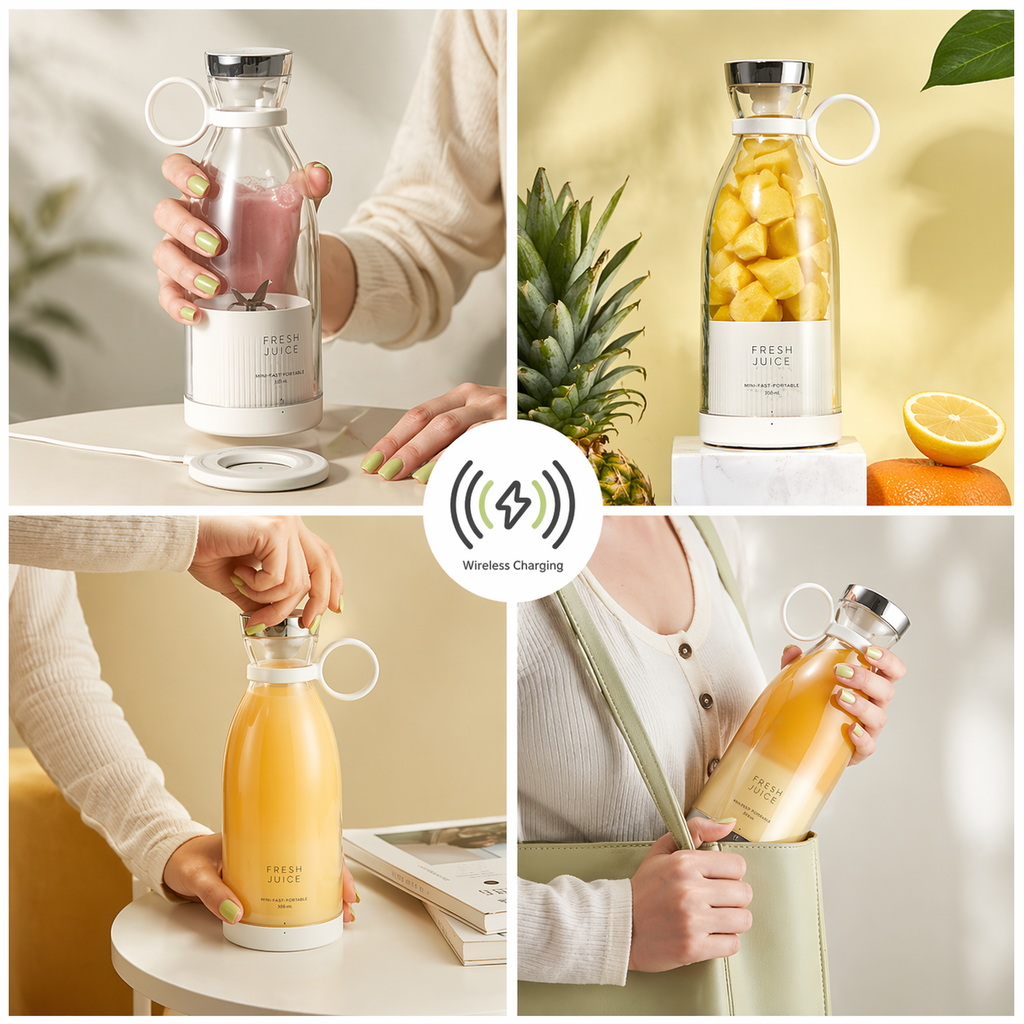 Momentic SwiftMix™ | Portable Mini Juicer Blender | USB Rechargeable Smoothie Bottle for Travel & Gym